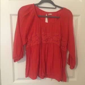 3 quarter sleeve hollister boho floral top